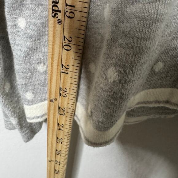 Talbots Petites Gray Polka Dot Cashmere Cotton Cardigan Twinset MP Read - Picture 4 of 8